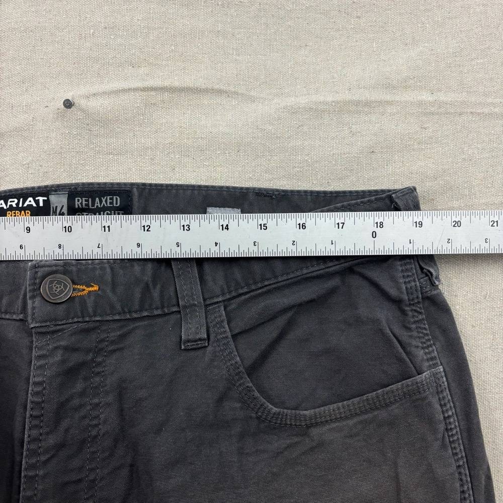 Ariat Rebar M4 Work Pants Mens 38x30 Grey Relaxed Straight DuraStretch Canvas - Picture 7 of 11